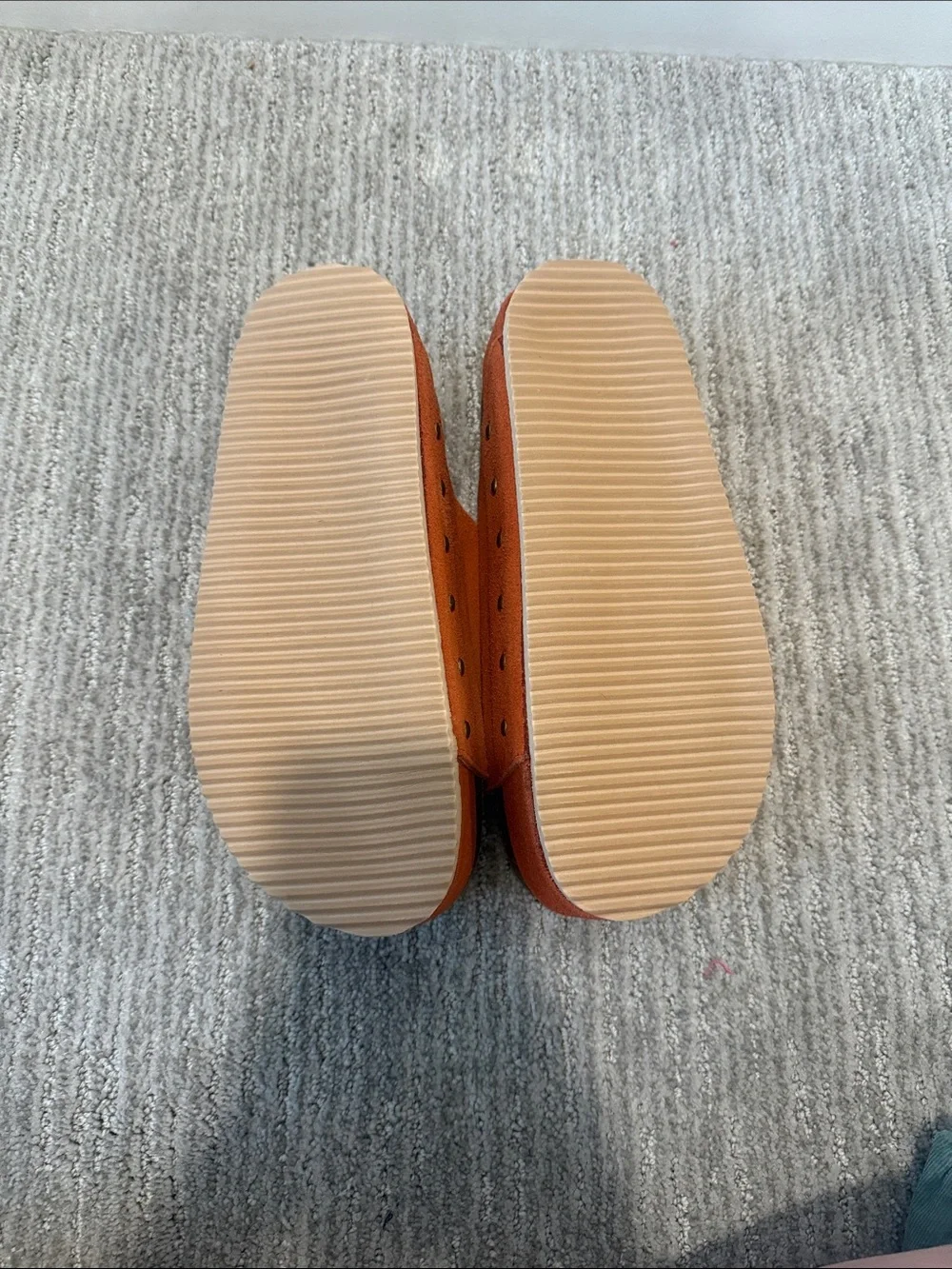Suede Double-Buckle Slide Sandals - Orange